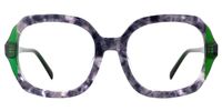 Square Green Eyeglasses | Vooglam.com Angle View