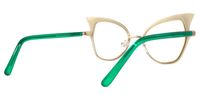 Rainey - Cat Eye Gold Eyeglasses | Vooglam Side View