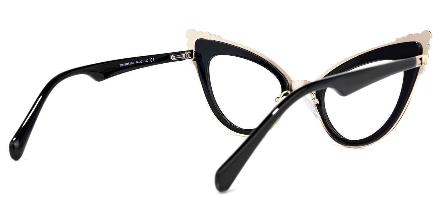 Magdaleno - Cat Eye Black Eyeglasses | Vooglam Side View
