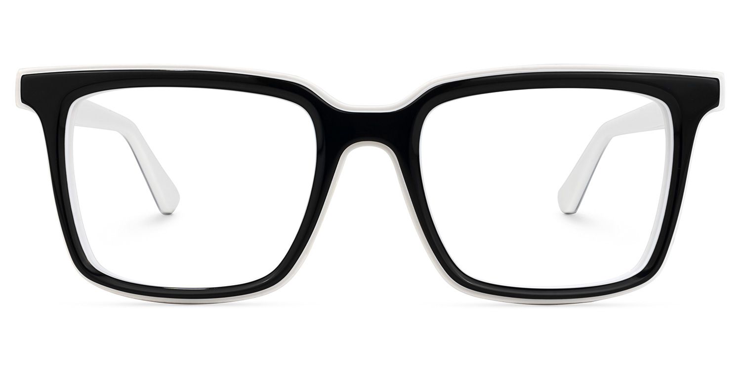 Chelsie - Rectangle Black Eyeglasses | Vooglam Angle View