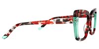 Rectangle Red/Floral Eyeglasses | Vooglam.com 