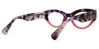 Oval Red Eyeglasses | Vooglam.com Side View