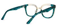 Square Blue Eyeglasses | Vooglam.com Side View