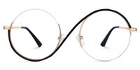 Manley - Sleek Round Black Semi-Rim Glasses | Vooglam Angle View