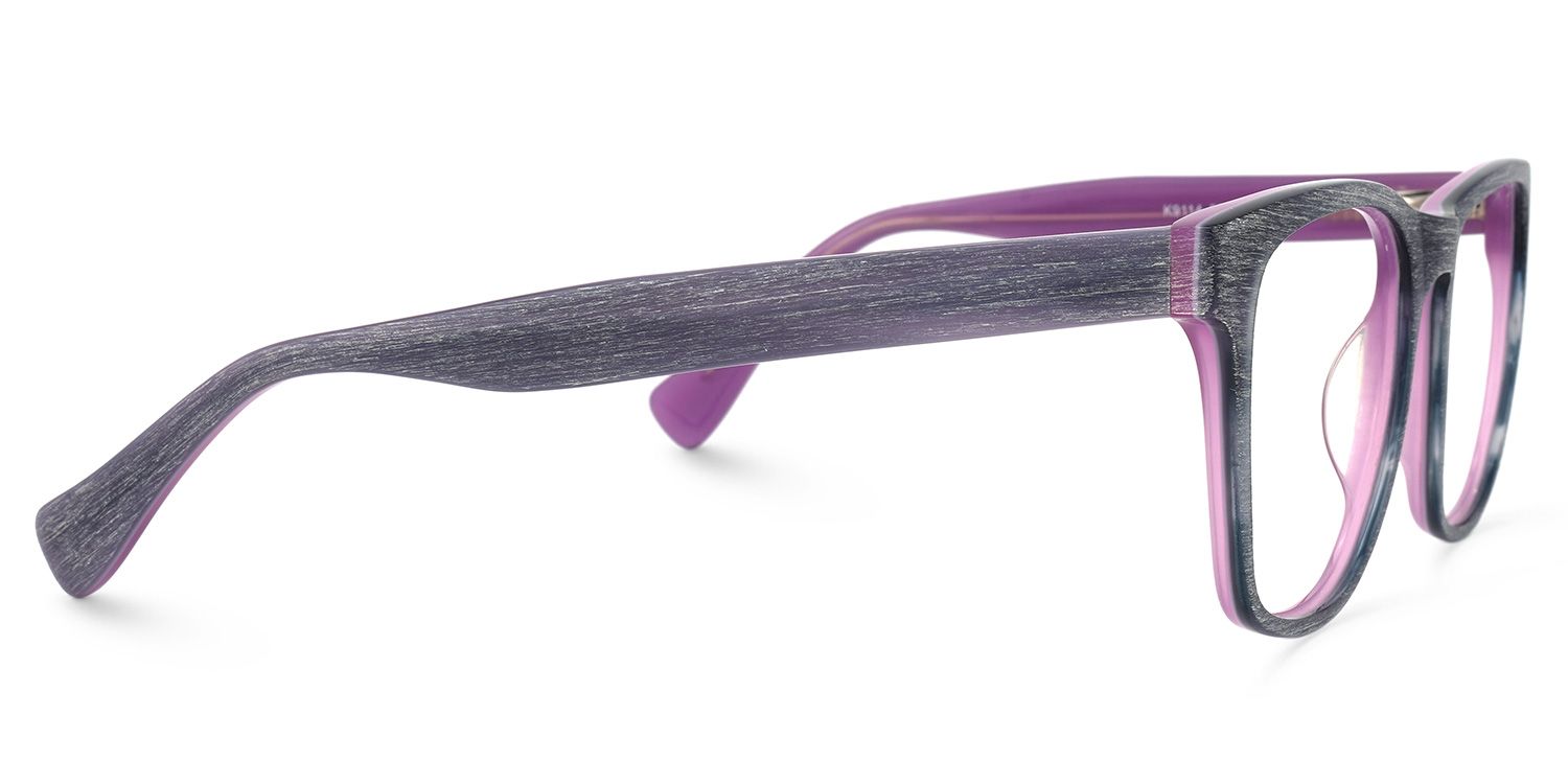 Rectangle Purple Eyeglasses by Vooglam.com - Product View 4