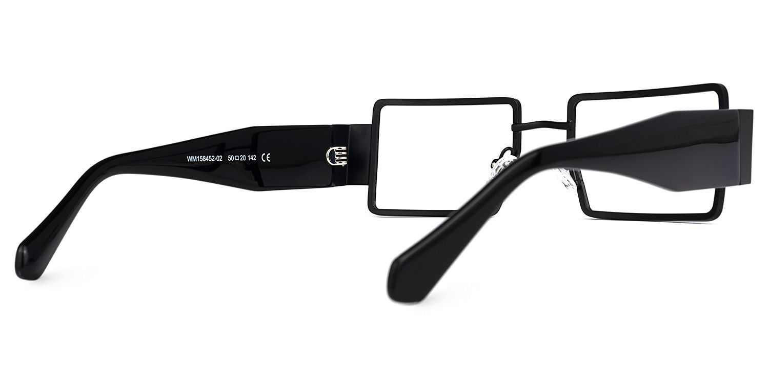Anitta - Rectangle Black Eyeglasses | Vooglam Side View