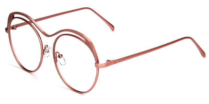 Cora Top Hollow Pink Round Bridge Glasses  - 4