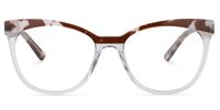 Browline Grey Eyeglasses | Vooglam.com Angle View