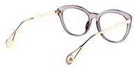 Pearl Transparent Grey cat eye Eyeglasses ▏Vooglam glasses