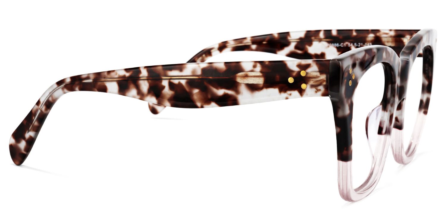 Carole - Rectangle Two-tone Tortoise Glasses | Vooglam 4