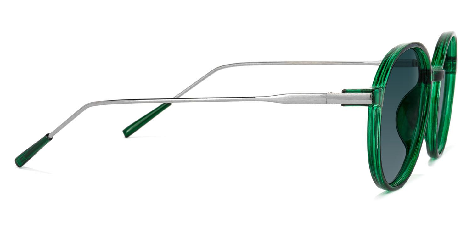 Round Dark/Green Sunglasses | Vooglam.com 4