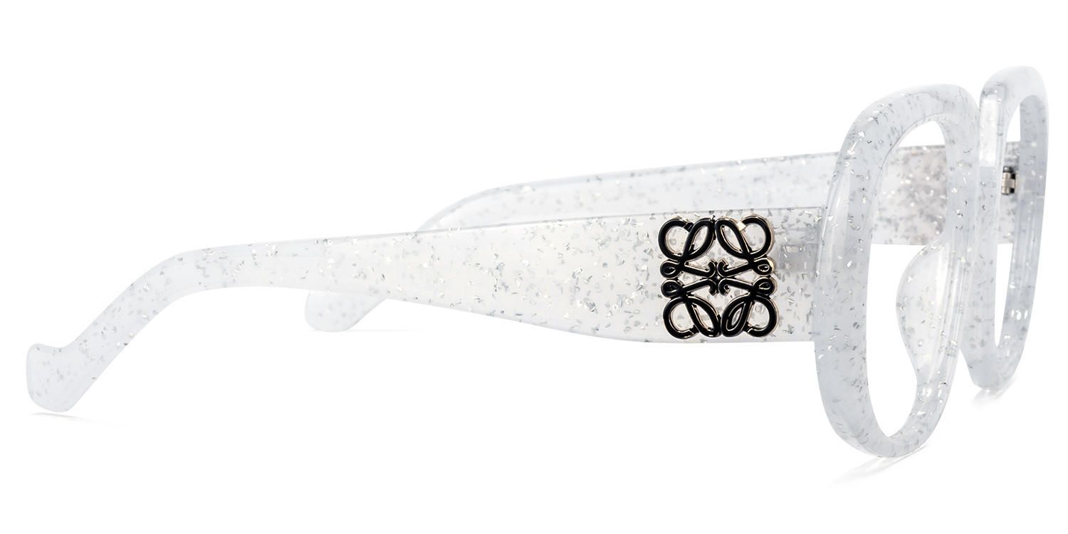 Geometric White Eyeglasses | Vooglam.com 4