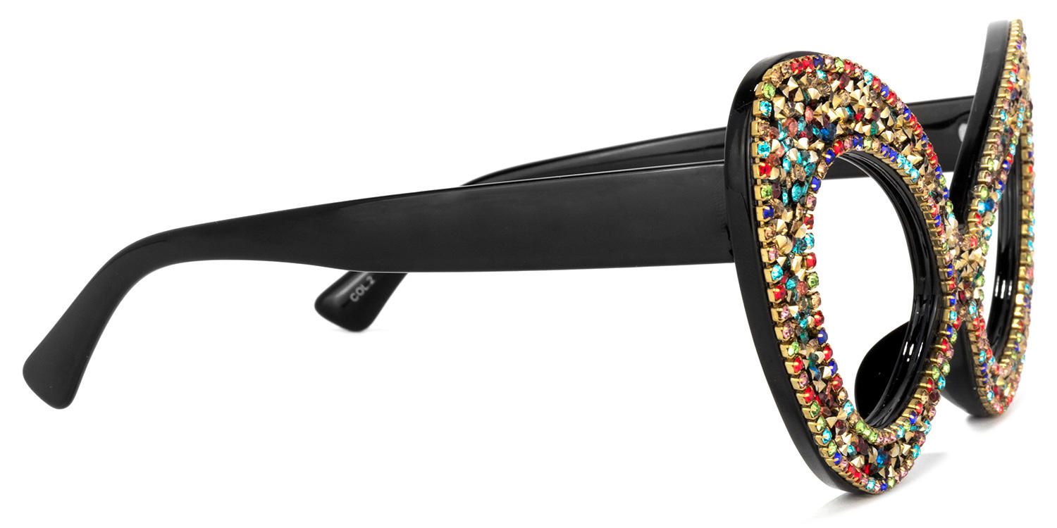 Staci - Cat Eye Multicolor Glitter Eyeglasses | Vooglam 4