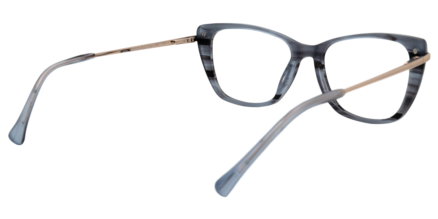 Monica Rectangle Blue/Floral Eyeglasses - 4