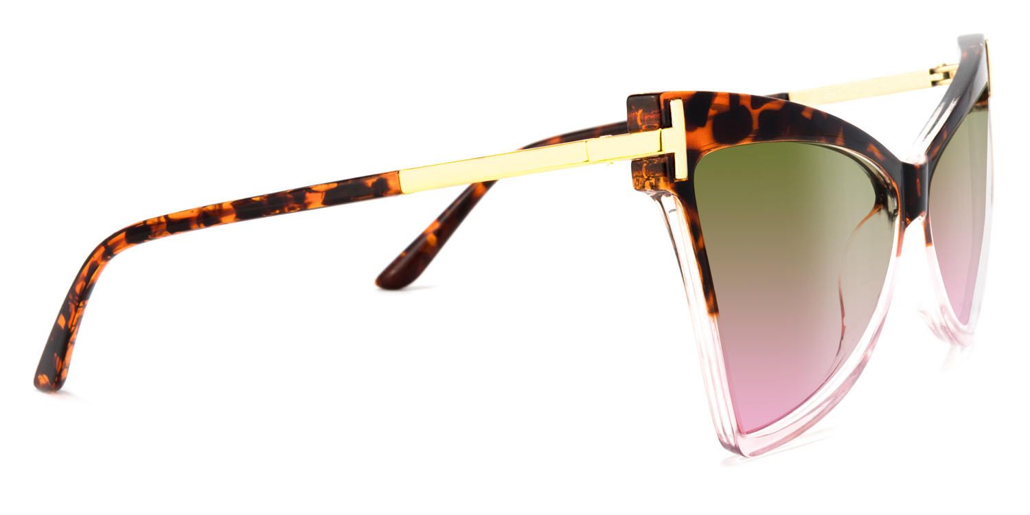 Geometric Tortoise/Pink Sunglasses | Vooglam.com 4
