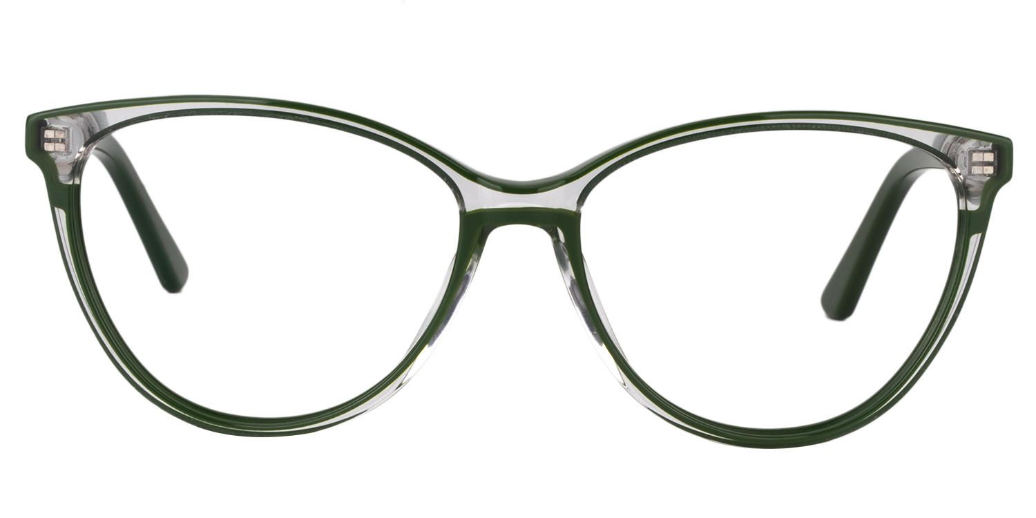 Refreshing Oval Viridian Eyeglasses│Vooglam Optical Glasses Front View