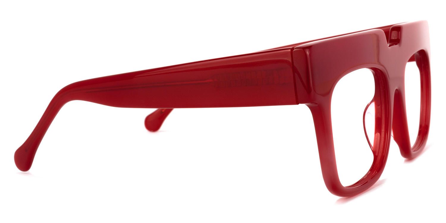 Rectangle Red Eyeglasses | Vooglam.com 4