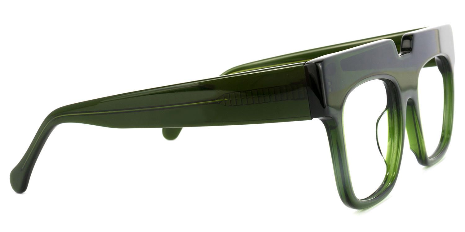 Rectangle Dark/Green Eyeglasses | Vooglam.com 4