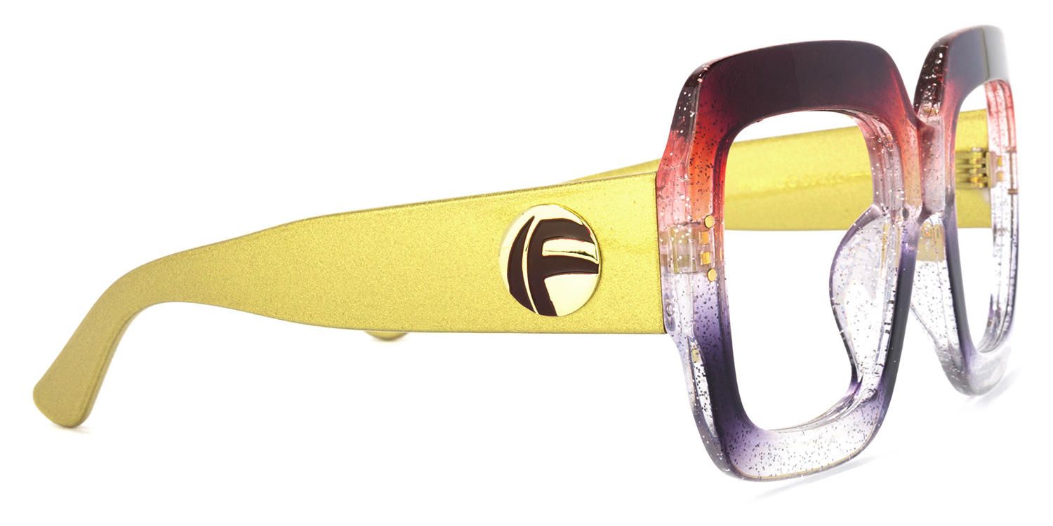 Square Wine/Red Eyeglasses by Vooglam.com - Product View 4