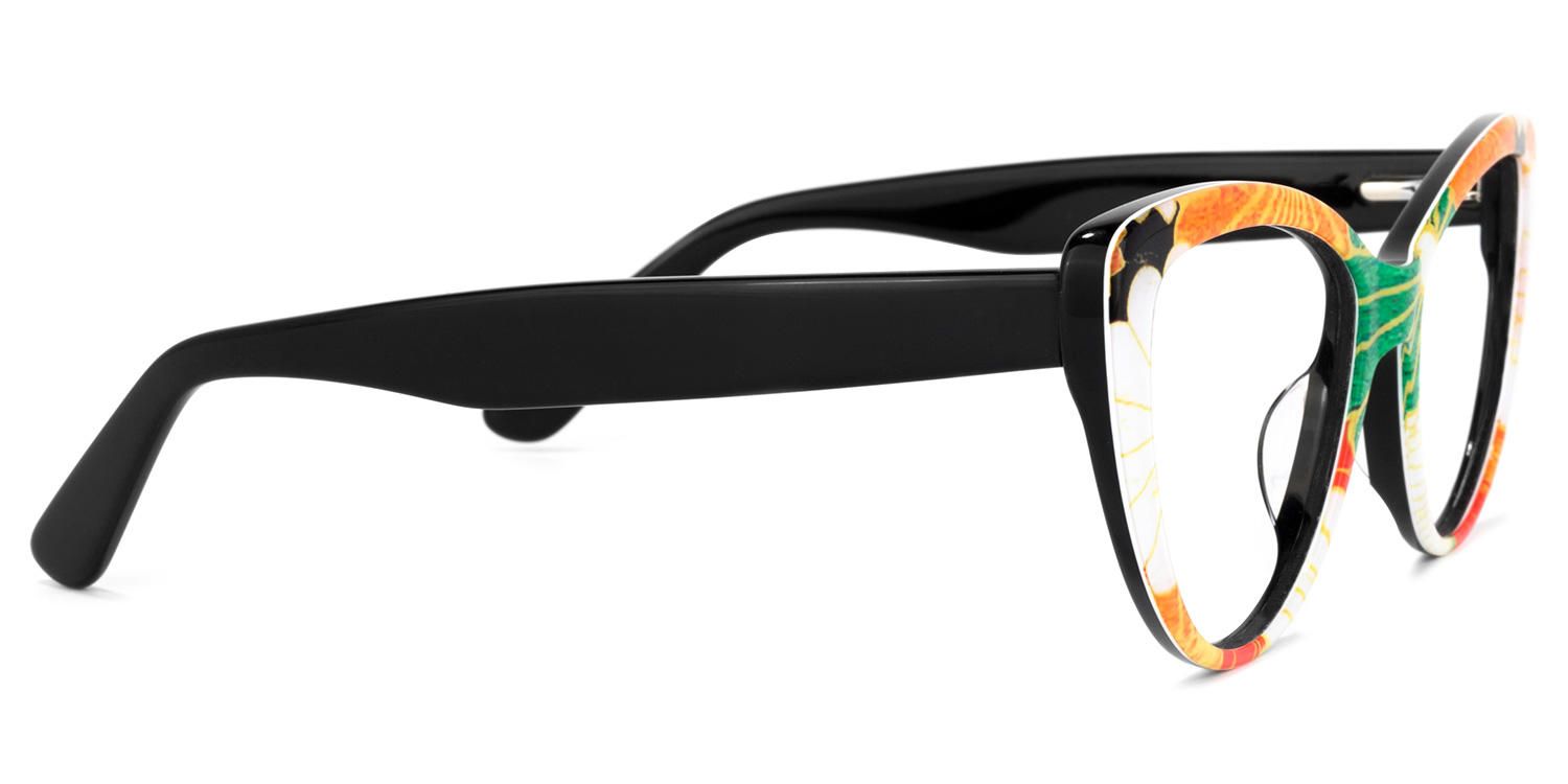 Cat Eye Black Eyeglasses by Vooglam.com - Product View 6