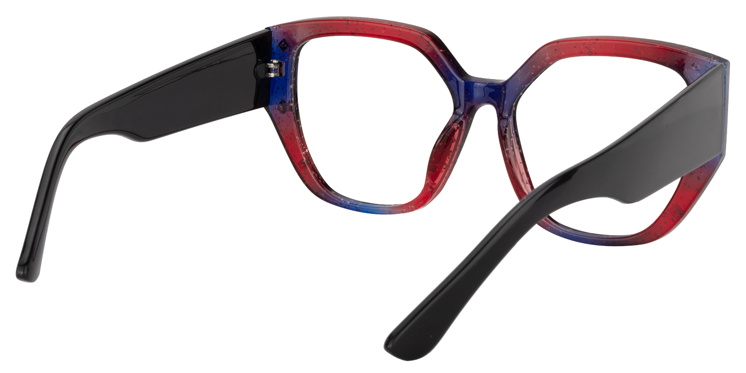 Geometric Blue/Red Eyeglasses | Vooglam.com 4