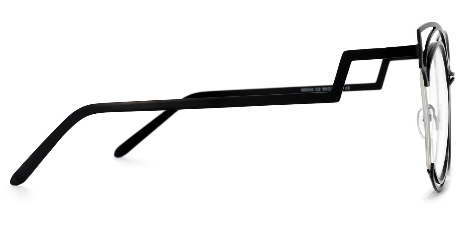 Maggie - Funky Cateye Hollow Black Metal Glasses | Vooglam 4