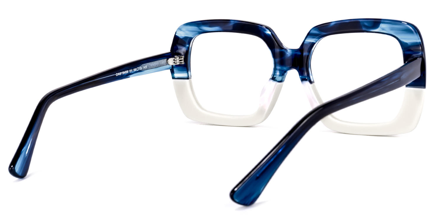 Clifford - Square Blue/White Eyeglasses - 3