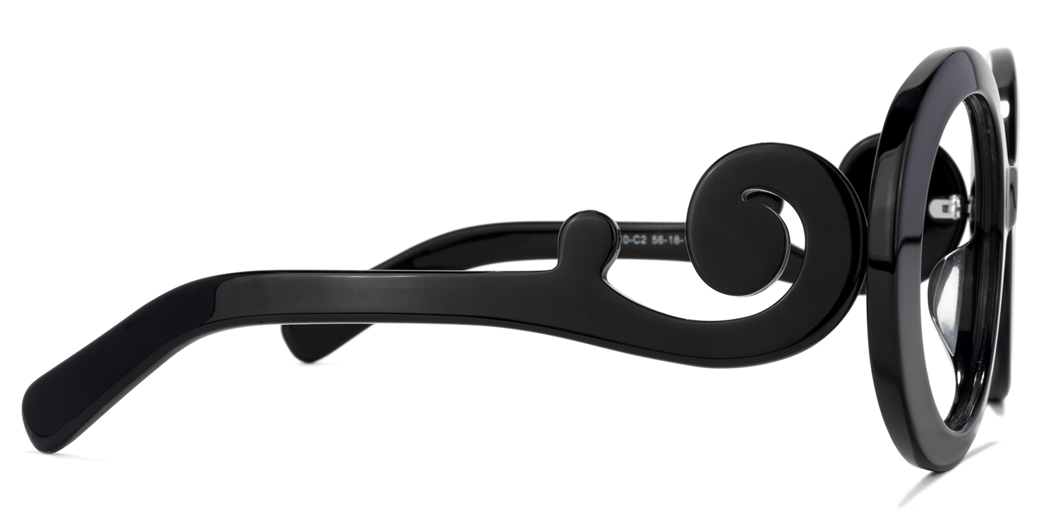Round Black Eyeglasses by Vooglam.com - Product View 4