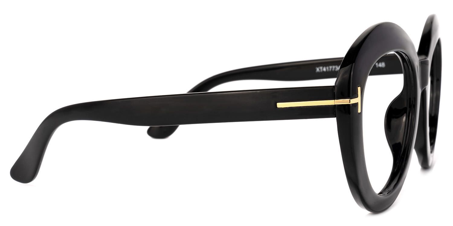 Round Black Eyeglasses by Vooglam.com - Product View 4