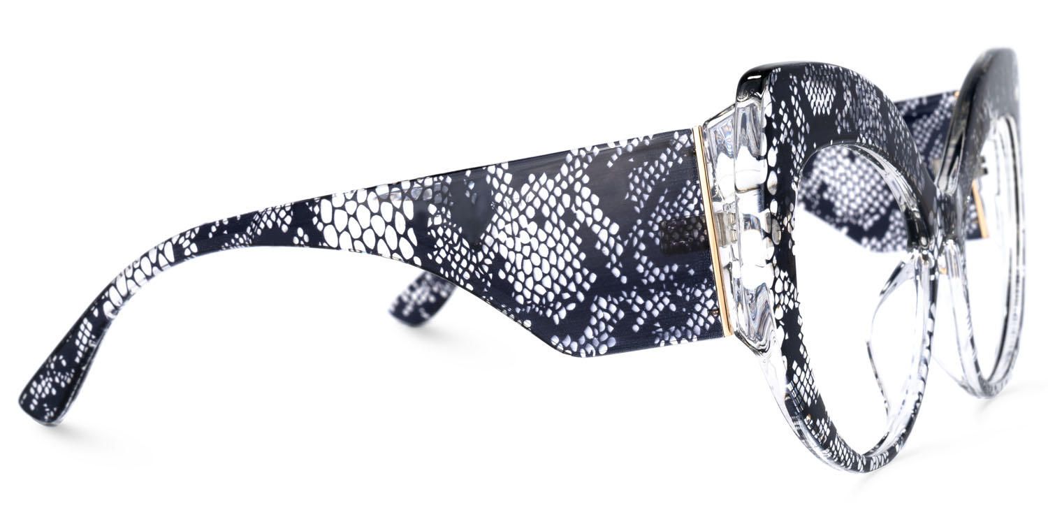Lace Cat Eye Snake Print Eyeglasses - Product View 4