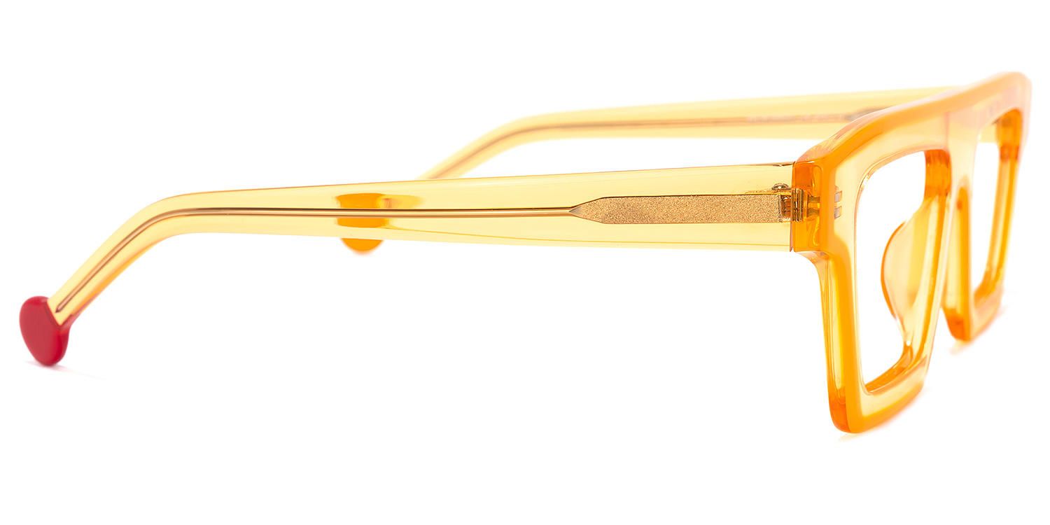 Rectangle Orange Eyeglasses by Vooglam.com - Product View 4