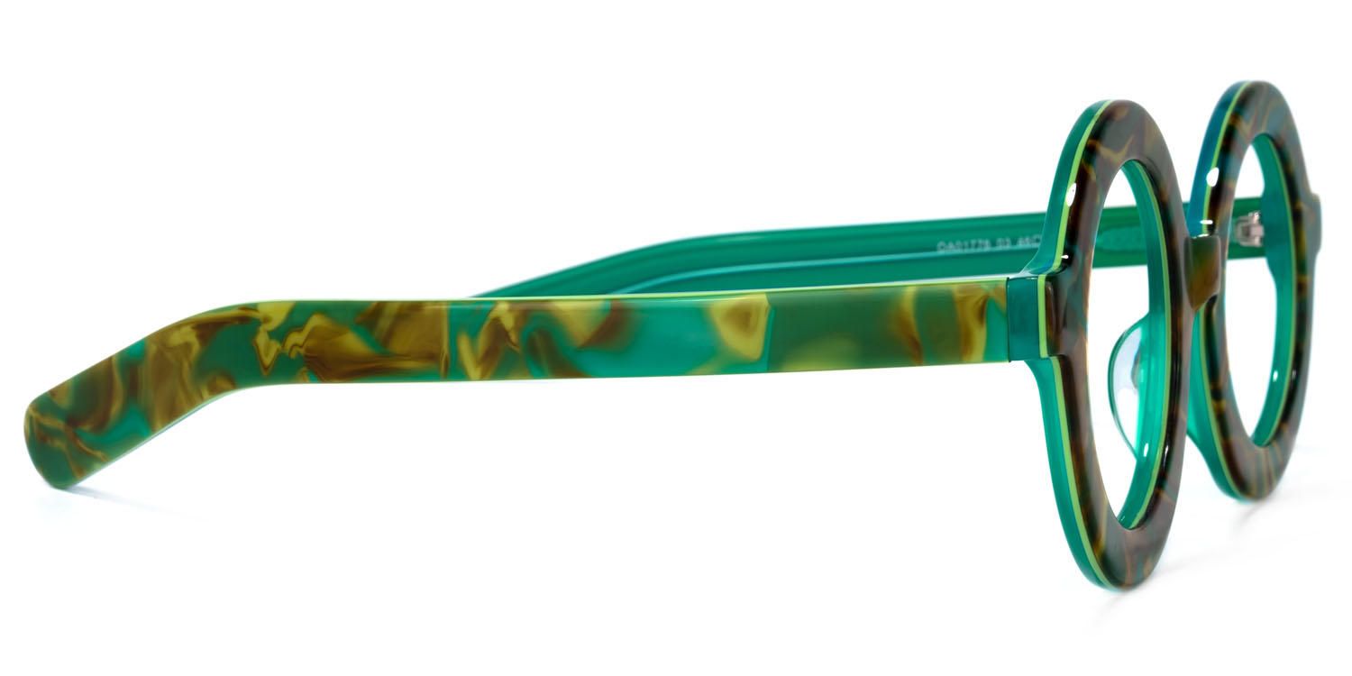 Almon - Round Green Eyeglasses | Vooglam 4