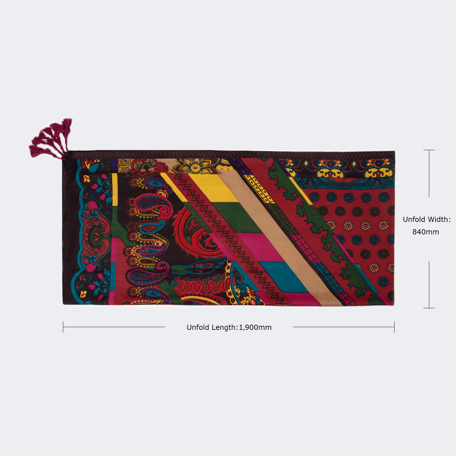 Elaborate Rectangle Tassel Scarf | Vooglam.com 5