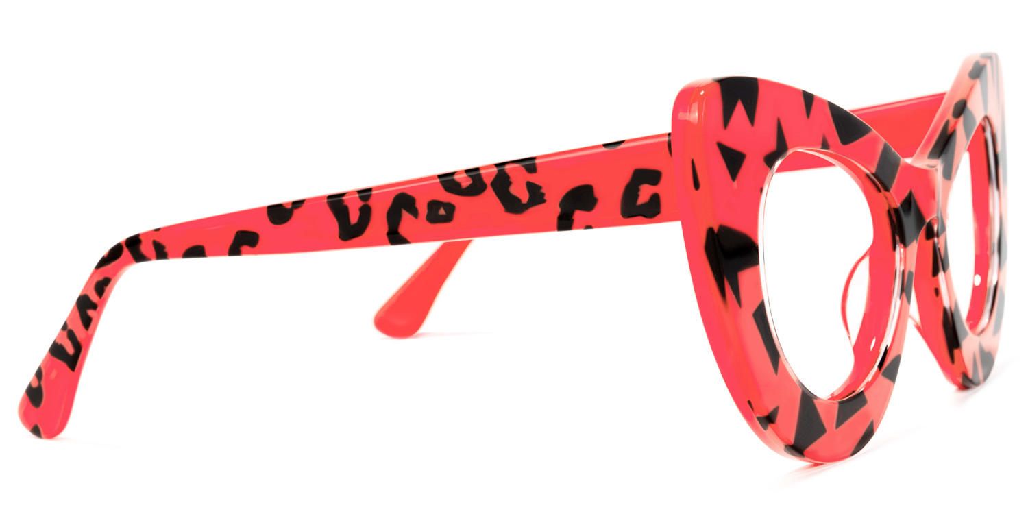 Cat Eye Red/Leopard Eyeglasses | Vooglam.com 4