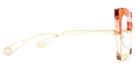 Square Orange Eyeglasses | Vooglam.com 