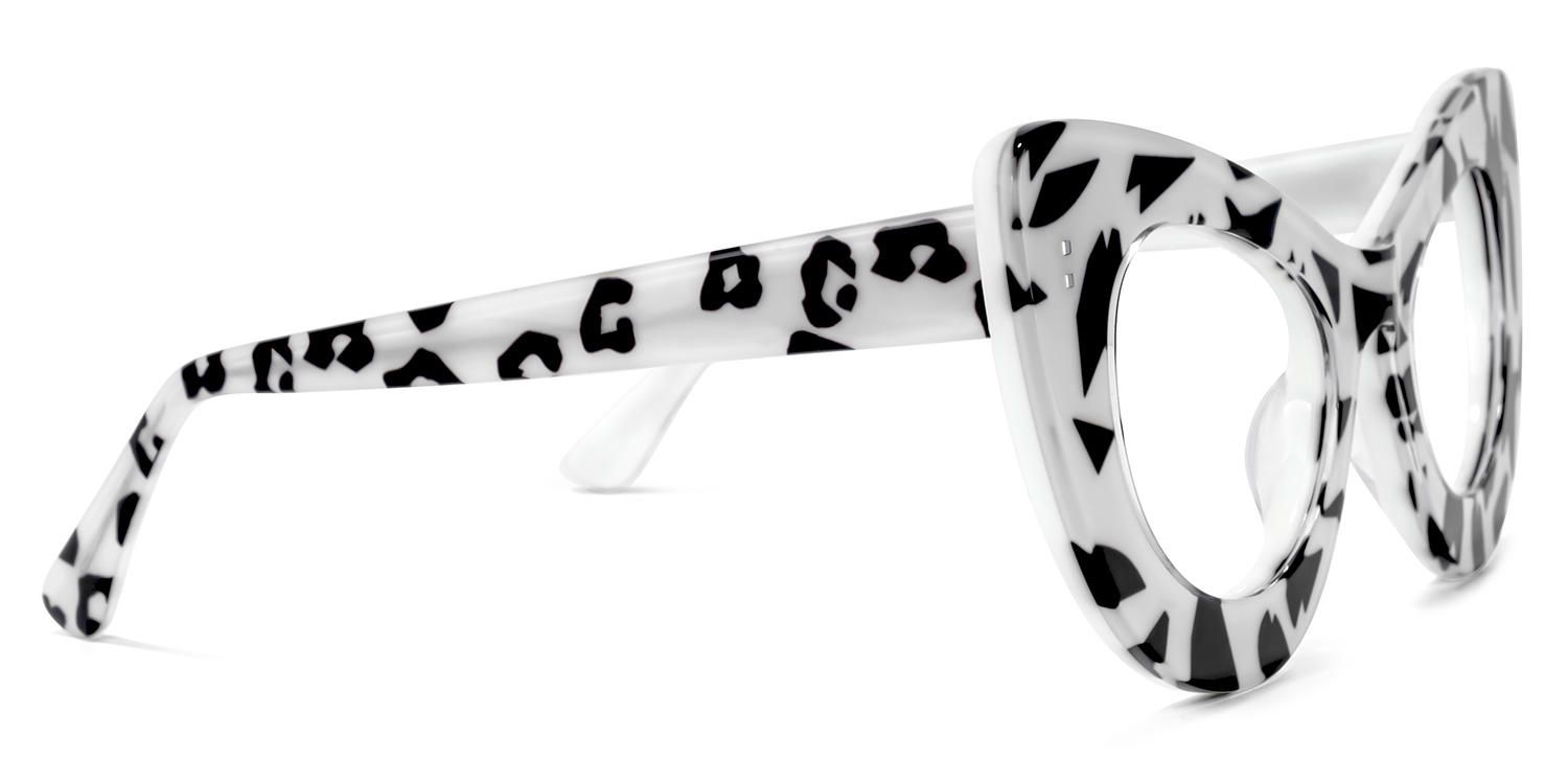 Cat Eye White/Black Eyeglasses | Vooglam.com 4