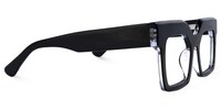 Canela - Rectangle Black Eyeglasses - 4