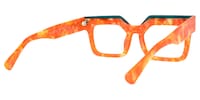 Canela - Rectangle Orange Eyeglasses - 3