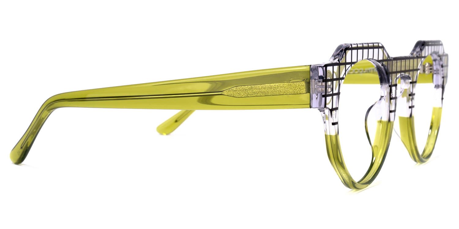 Annaisha - Round Olive Eyeglasses | Vooglam 4