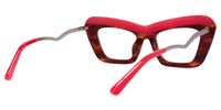 Dusica - Rectangle Red Eyeglasses | Vooglam Side View
