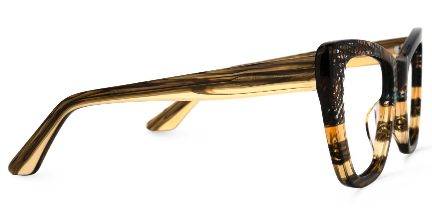 Jaina - Butterfly Champagne Eyeglasses | Vooglam 4