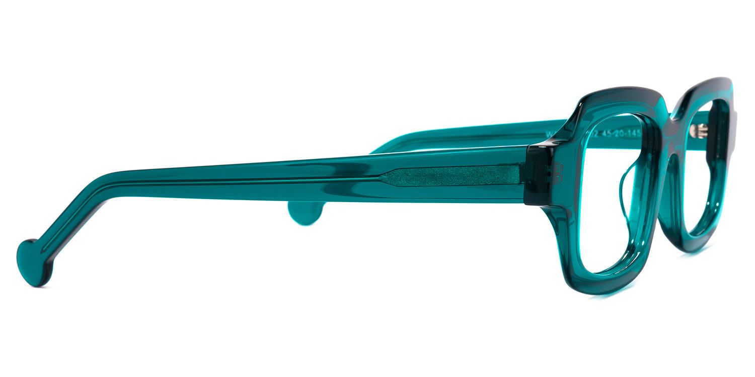 Rectangle Peacock/Blue Eyeglasses | Vooglam.com 4