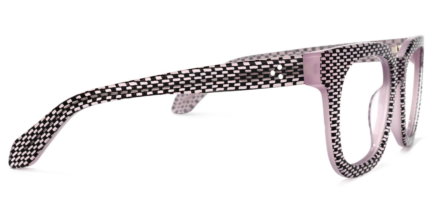Square Black/Pink Eyeglasses by Vooglam.com - Product View 4