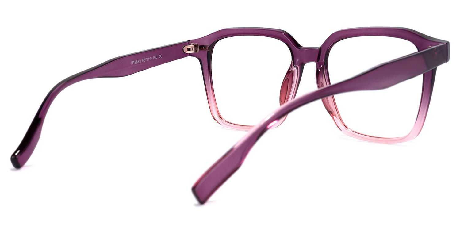 Square Purple Eyeglasses | Vooglam.com Side View
