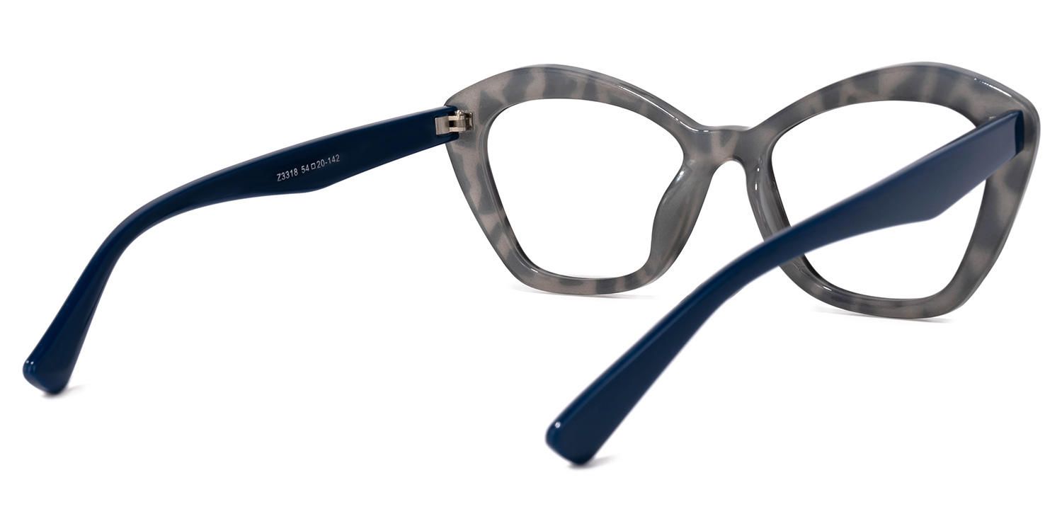 Rectangle Blue Eyeglasses | Vooglam.com Side View