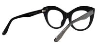 Cat Eye Black/Silver Eyeglasses | Vooglam.com Side View