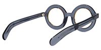 Almon - Round Grey Eyeglasses | Vooglam Side View