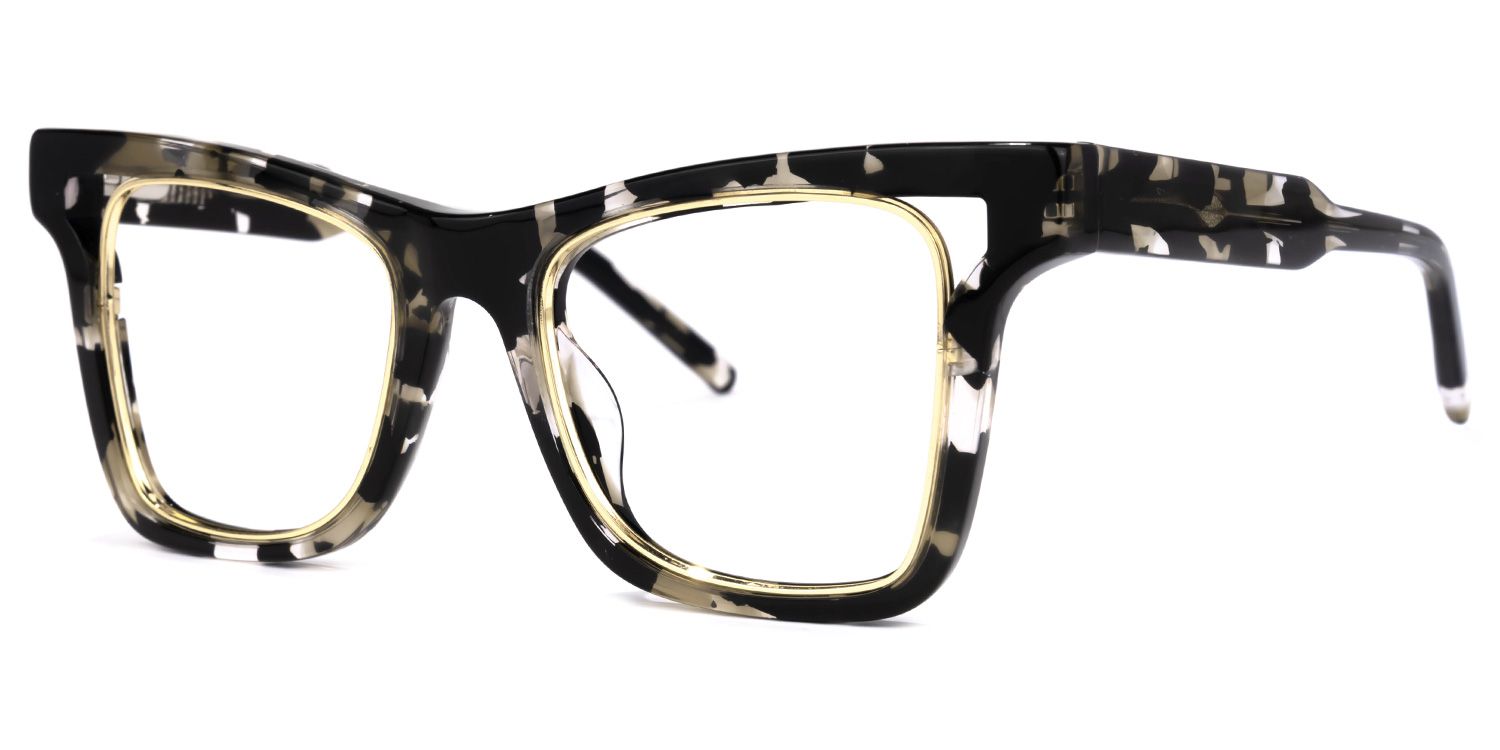 Efrain - Rectangle Tortoise Eyeglasses | Vooglam Front View