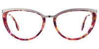 Browline Floral Eyeglasses | Vooglam.com Angle View