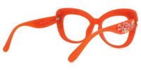 Bettina - Square Orange Eyeglasses | Vooglam Side View